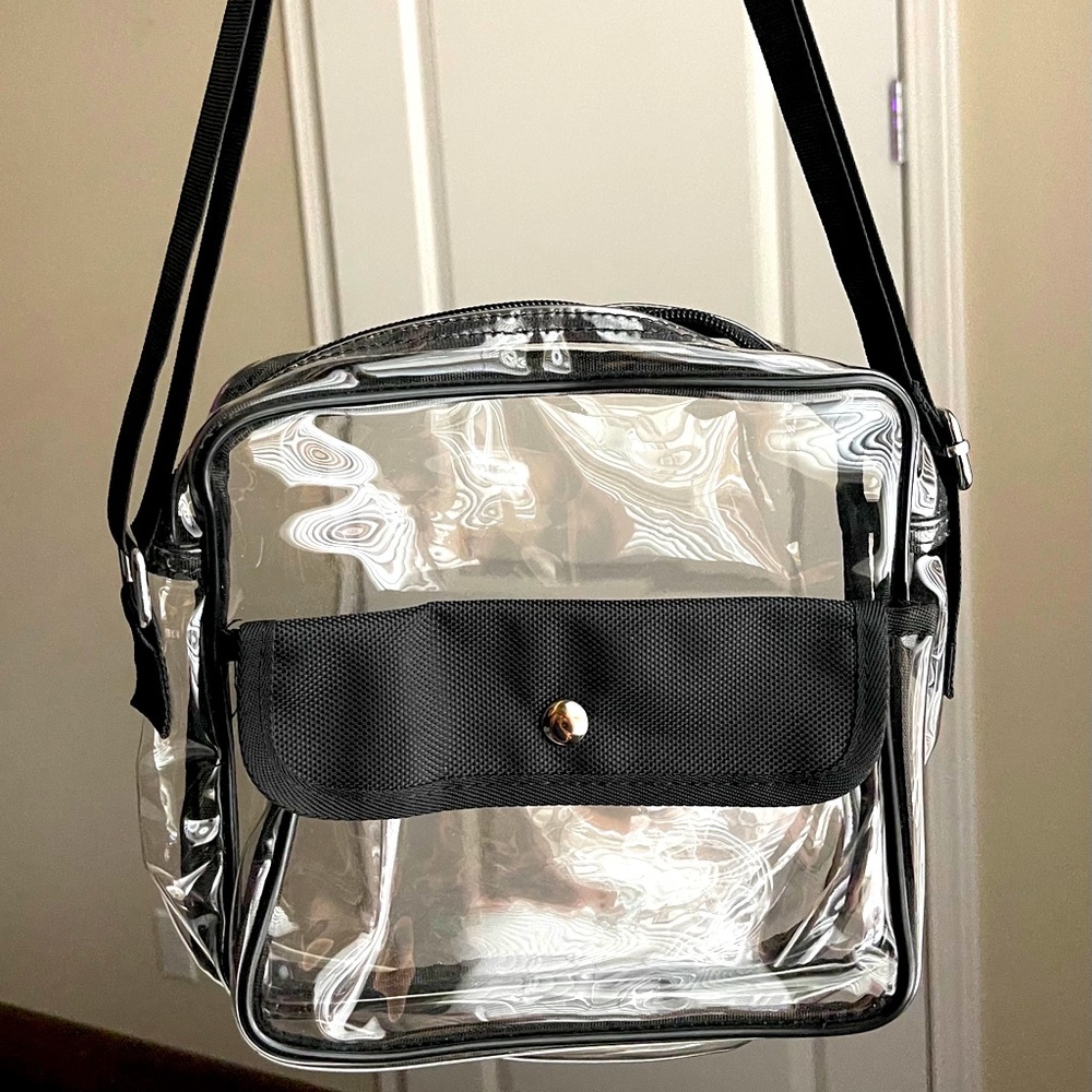 Black Clear bag adjustable strap